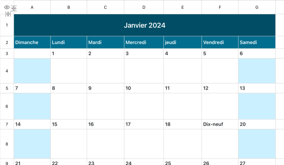Calendrier calendrier